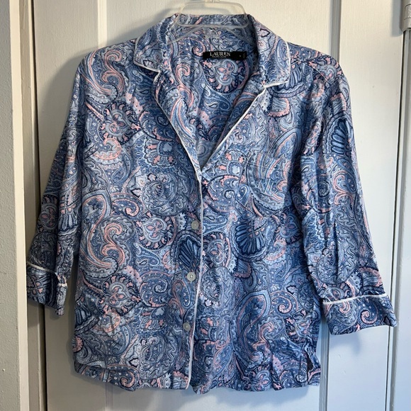 Ralph Lauren Ladies Pajama Top Medium Gently Owned - Picture 1 of 5